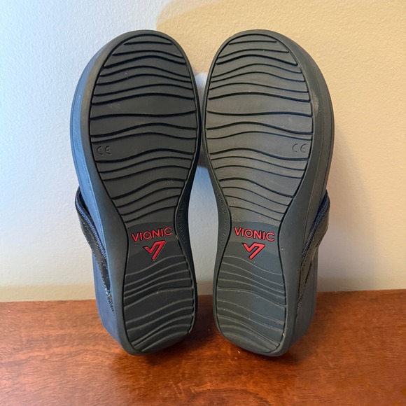 Vionic High Tide Platform Sandals Navy Women's Size 6 Orthotic Flip Flops - Picture 5 of 6